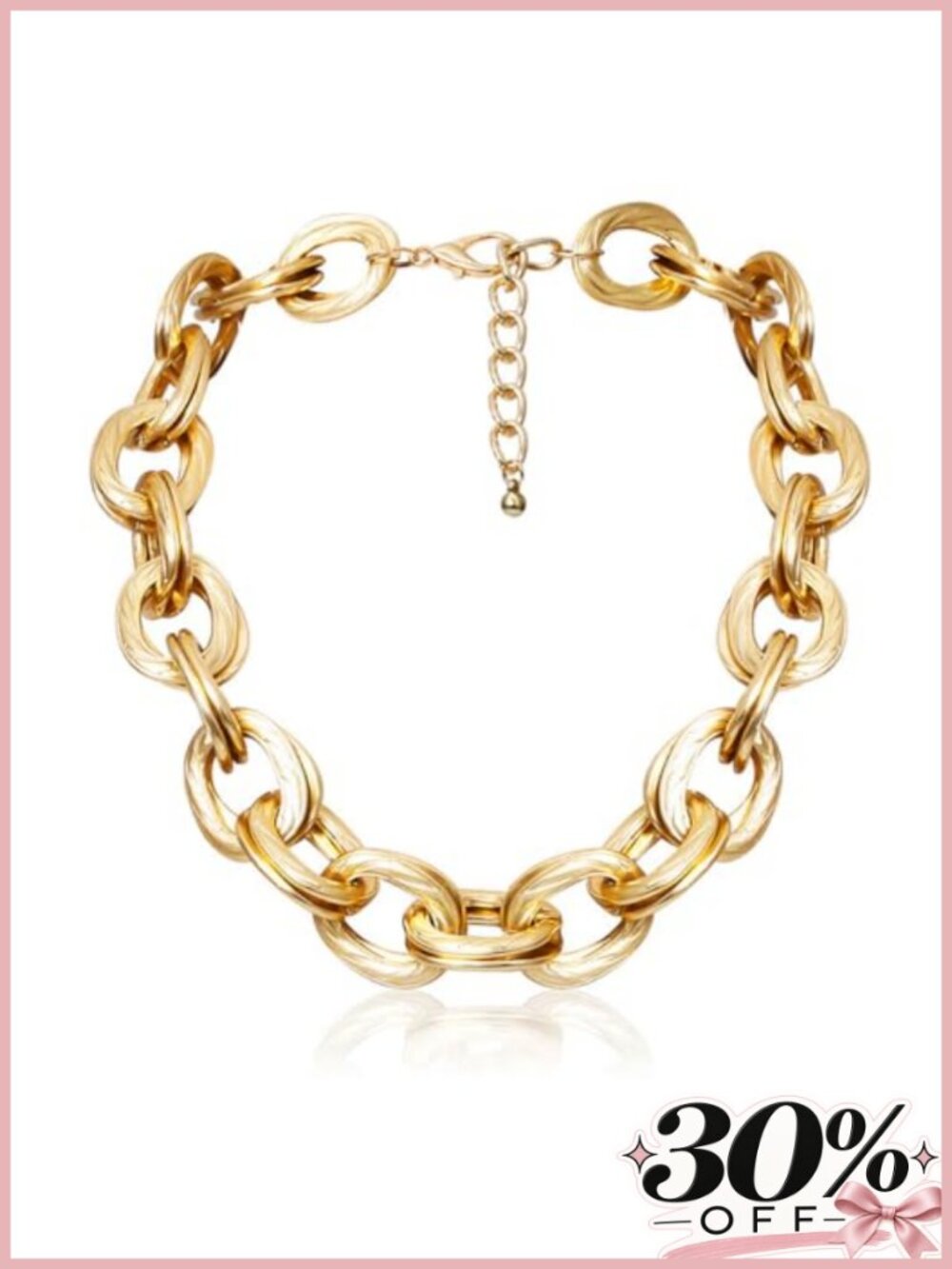Chunky Gold Cuban Link Chain Choker Necklace for Women 16.1in